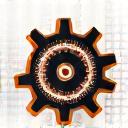 Icona astratta di ingranaggi e codice